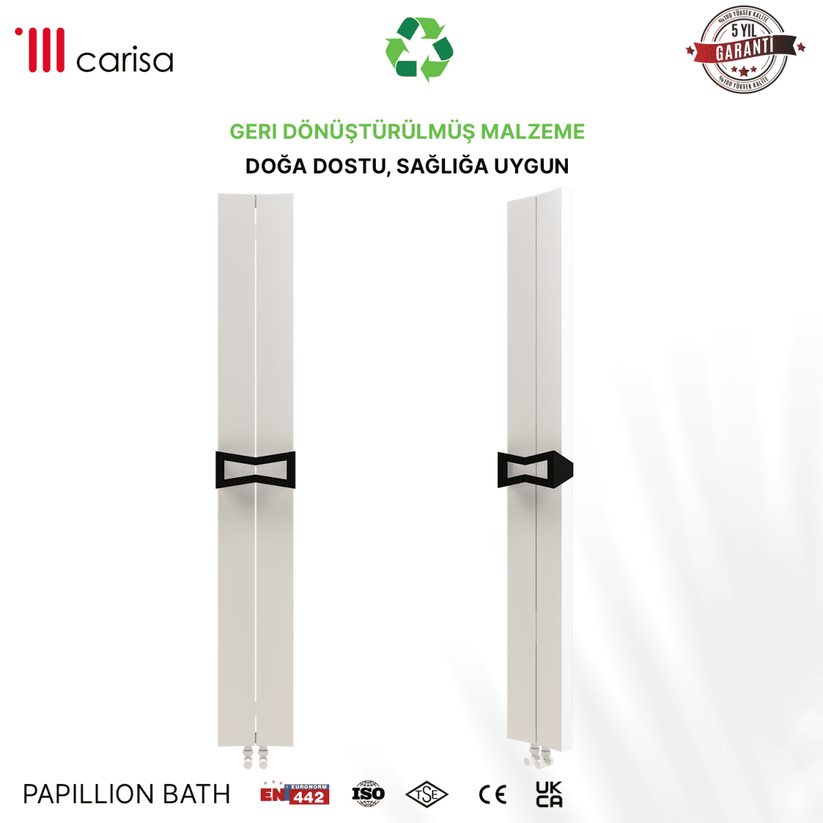 Carisa Papillion Bath Alüminyum Havlupan Modern Tasarım Beyaz - carisa