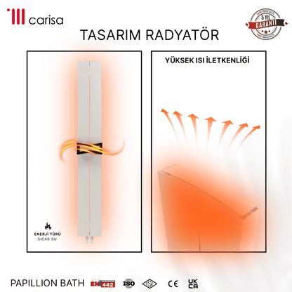 Carisa Papillion Bath Alüminyum Havlupan Modern Tasarım Beyaz - carisa