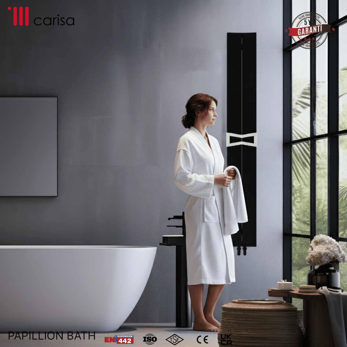 Carisa Papillion Bath Alüminyum Havlupan Modern Tasarım Siyah - carisa