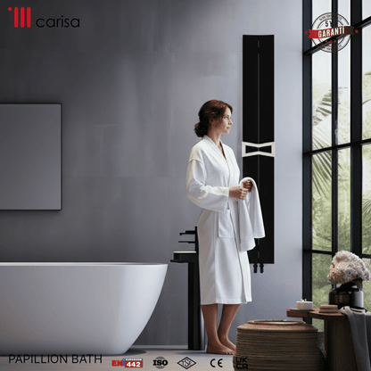 Carisa Papillion Bath Alüminyum Havlupan Modern Tasarım Siyah - carisa