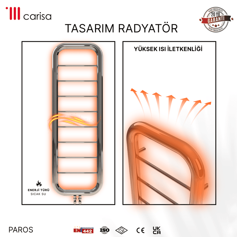 Carisa Paros Paslanmaz Çelik Havlupan Modern Tasarım Ayna Polisaj - carisa