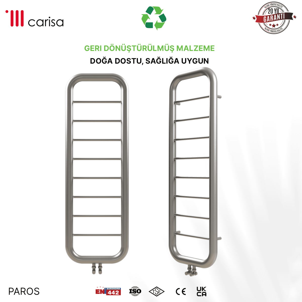 Carisa Paros Paslanmaz Çelik Havlupan Modern Tasarım Satine - carisa