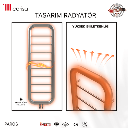 Carisa Paros Paslanmaz Çelik Havlupan Modern Tasarım Satine - carisa