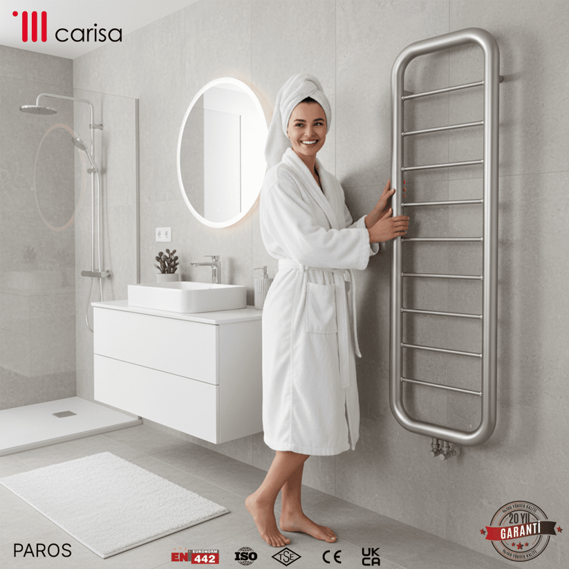 Carisa Paros Paslanmaz Çelik Havlupan Modern Tasarım Satine - carisa
