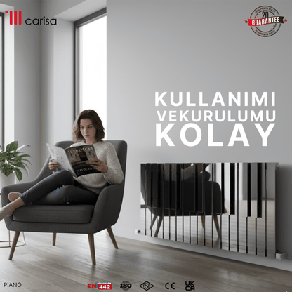 Carisa Piano Yatay Paslanmaz Çelik Radyatör Modern Tasarım Ayna Polisaj - carisa