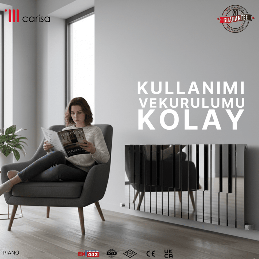 Carisa Piano Yatay Paslanmaz Çelik Radyatör Modern Tasarım Ayna Polisaj - carisa