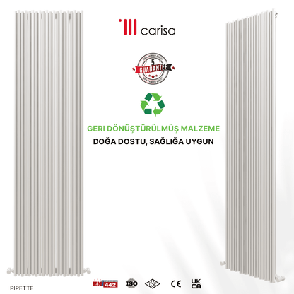 Carisa Pipette Dikey Alüminyum Radyatör Modern Tasarım Beyaz - carisa