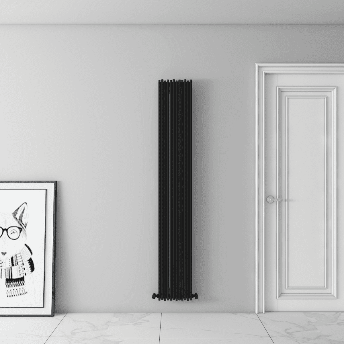 Carisa Pipette Dikey Alüminyum Radyatör Modern Tasarım Siyah - carisa