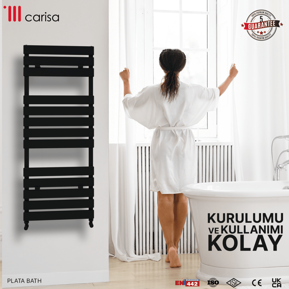 Carisa Plata Bath Alüminyum Havlupan Modern Tasarım Antrasit - carisa