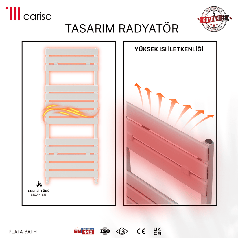 Carisa Plata Bath Alüminyum Havlupan Modern Tasarım Beyaz - carisa