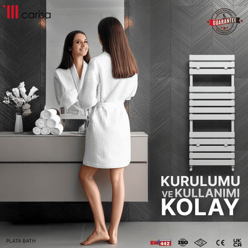 Carisa Plata Bath Alüminyum Havlupan Modern Tasarım Beyaz - carisa