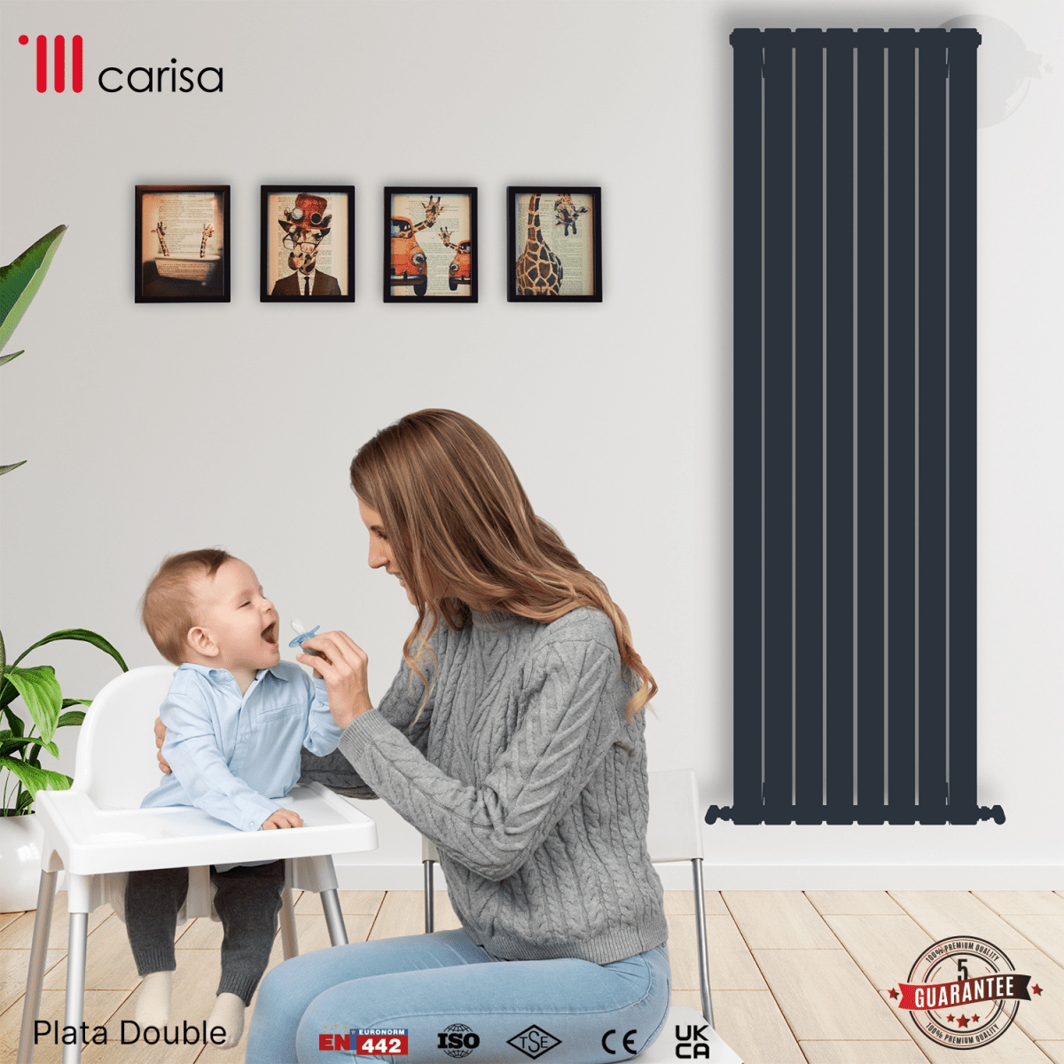 Carisa Plata Dikey Alüminyum Radyatör Modern Tasarım Antrasit - carisa