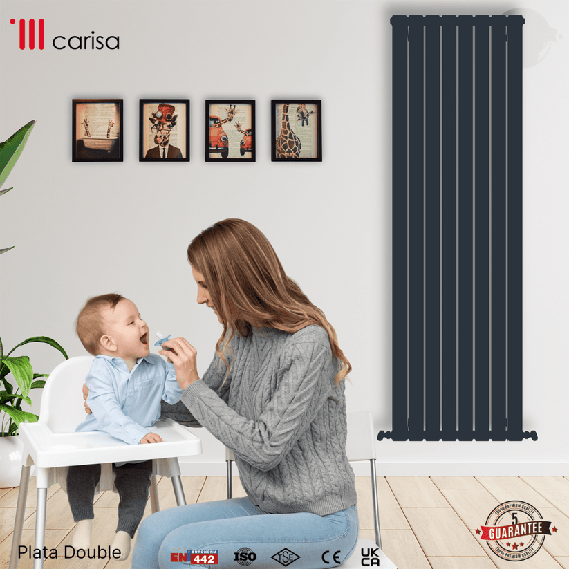 Carisa Plata Dikey Alüminyum Radyatör Modern Tasarım Antrasit - carisa