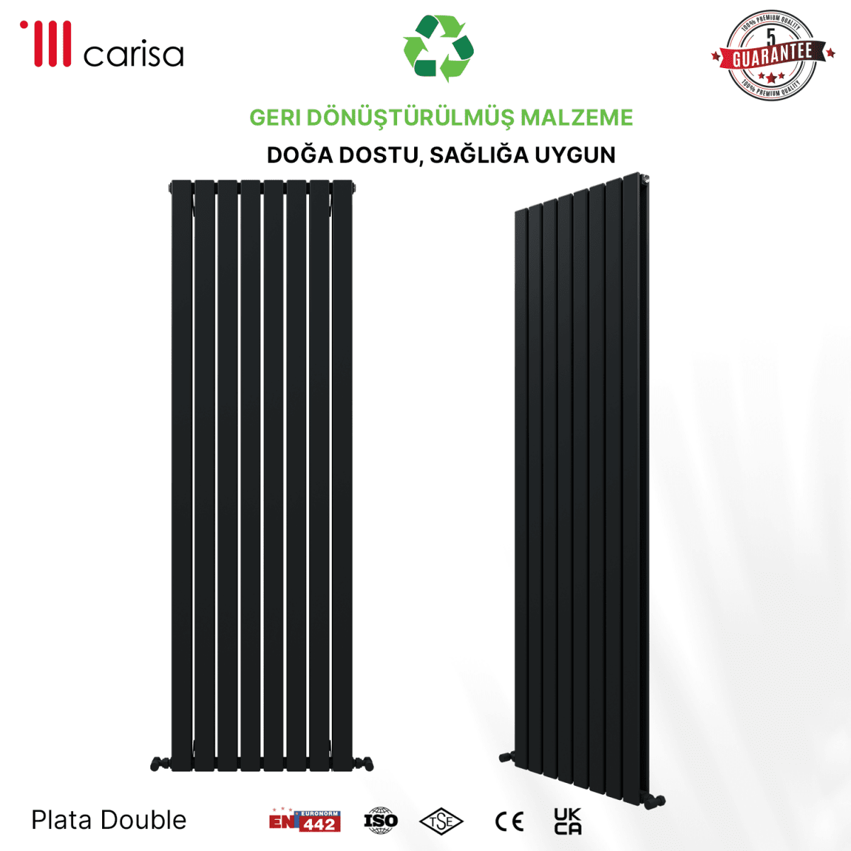 Carisa Plata Dikey Alüminyum Radyatör Modern Tasarım Antrasit - carisa