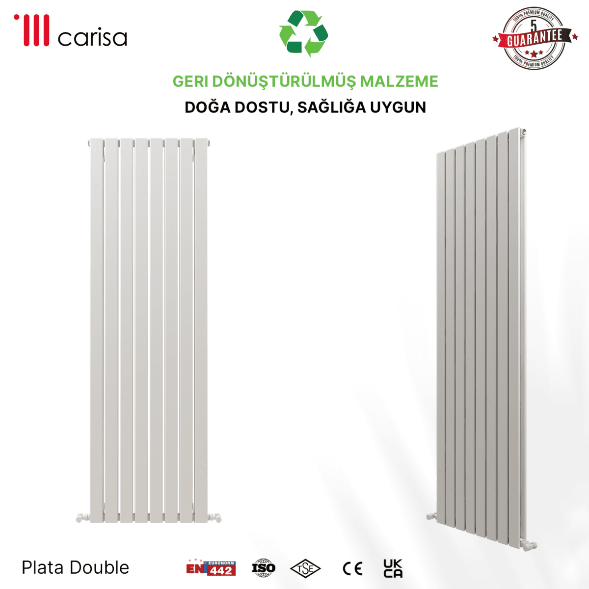 Carisa Plata Dikey Alüminyum Radyatör Modern Tasarım Beyaz - carisa