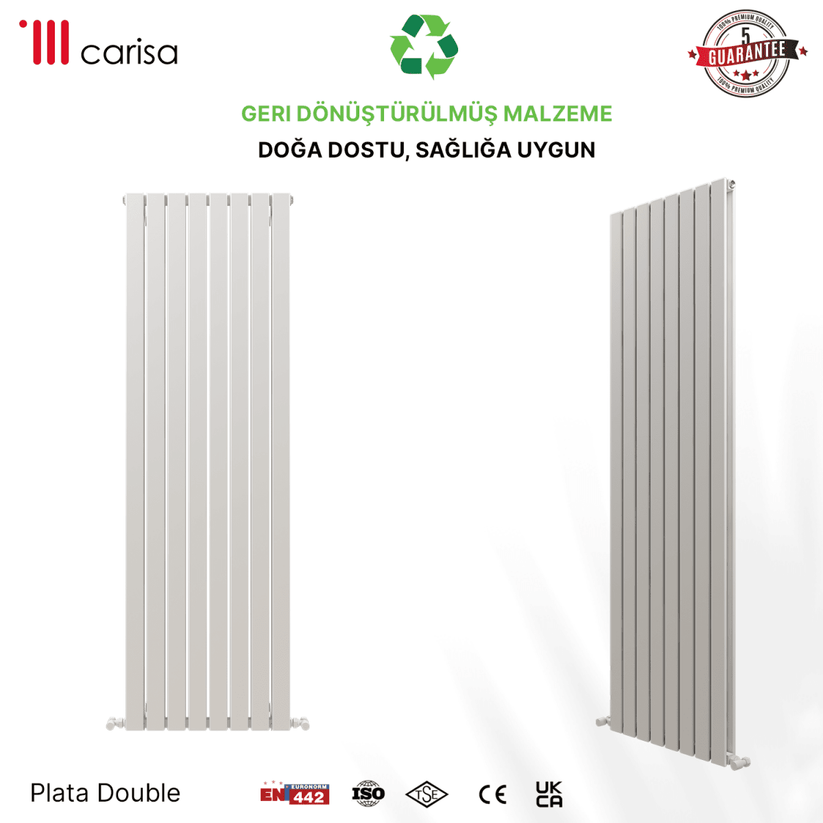 Carisa Plata Dikey Alüminyum Radyatör Modern Tasarım Beyaz - carisa