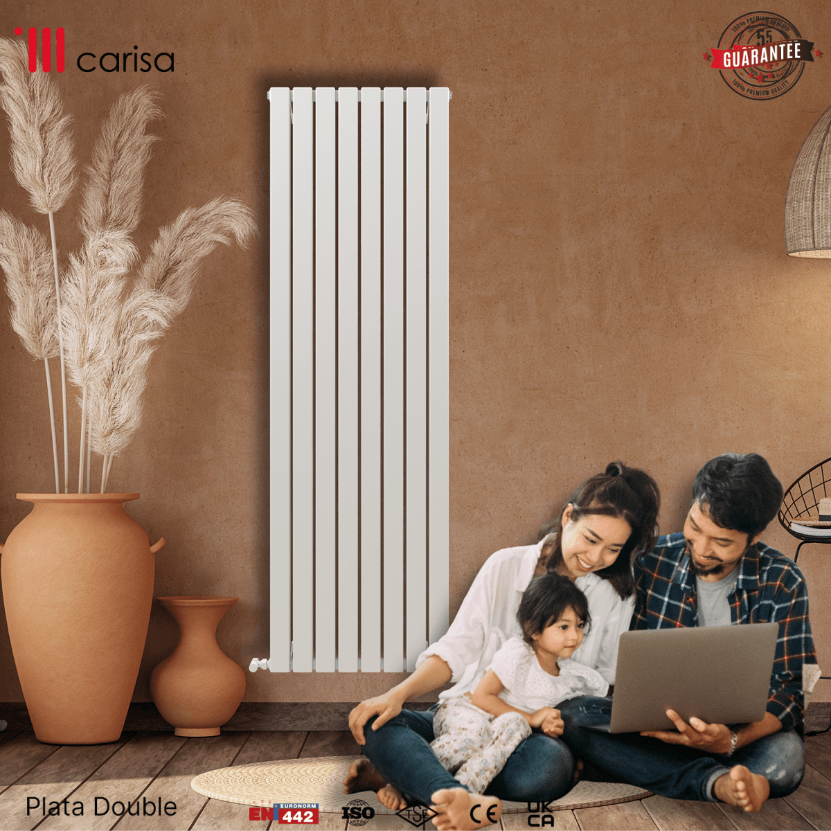 Carisa Plata Dikey Alüminyum Radyatör Modern Tasarım Beyaz - carisa