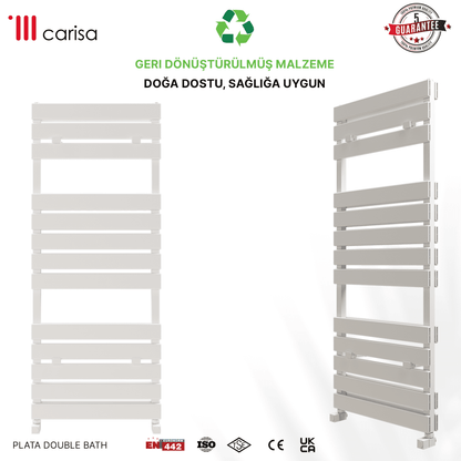 Carisa Plata Double Bath Alüminyum Havlupan Modern Tasarım Beyaz - carisa