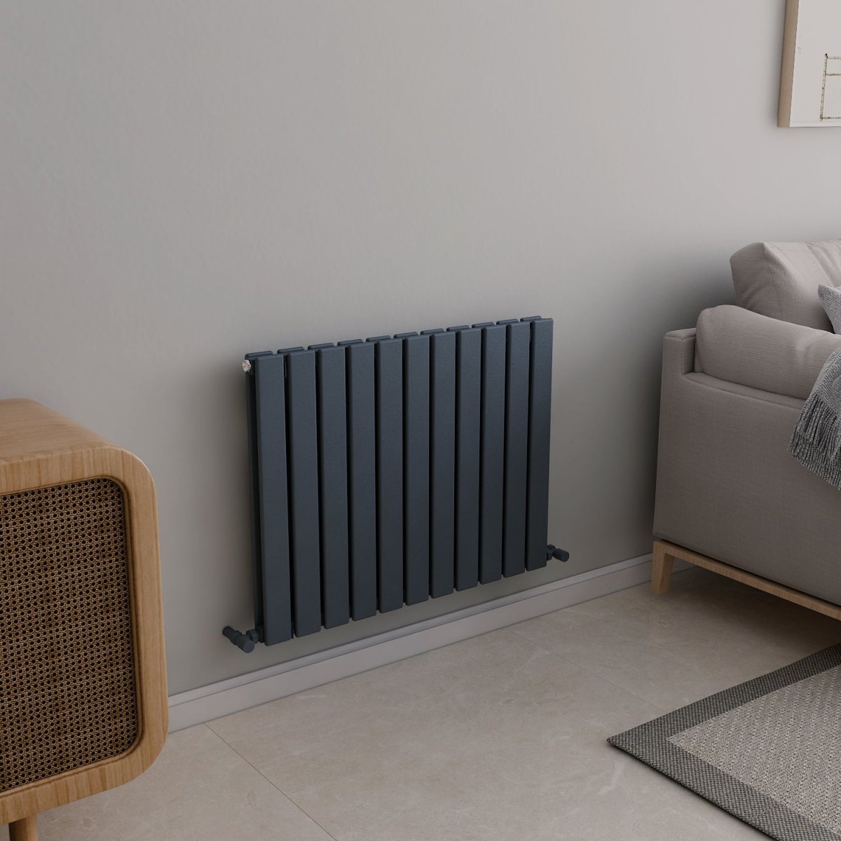 Carisa Plata Yatay Alüminyum Radyatör Modern Tasarım Antrasit - carisa