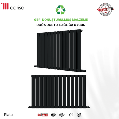 Carisa Plata Yatay Alüminyum Radyatör Modern Tasarım Antrasit - carisa