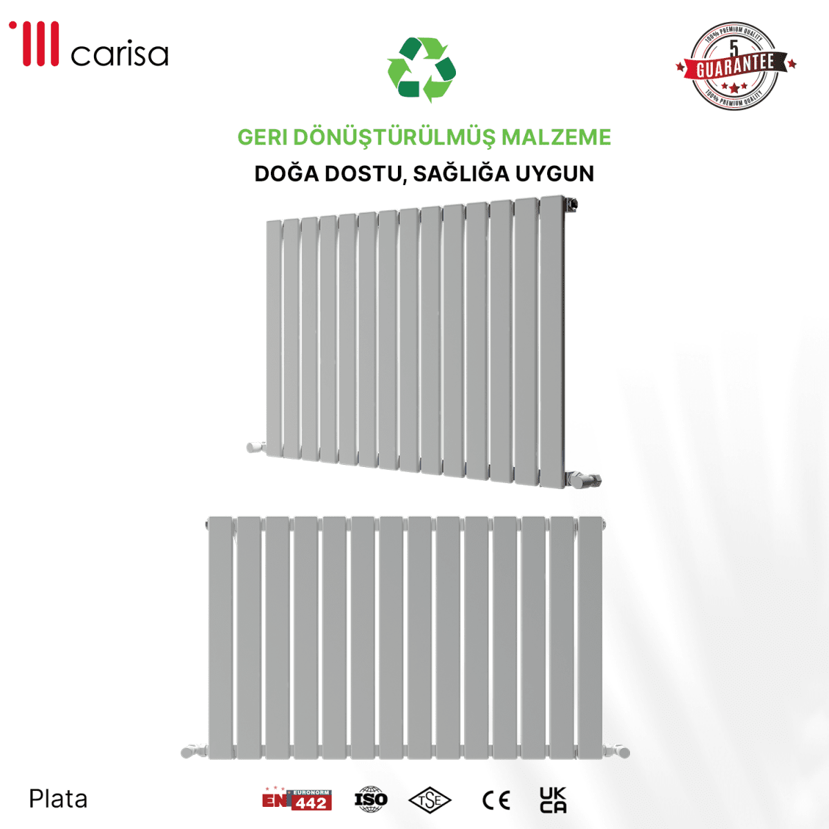 Carisa Plata Yatay Alüminyum Radyatör Modern Tasarım Beyaz - carisa