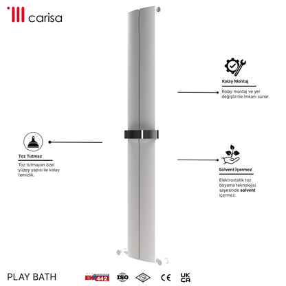 Carisa Play Bath Alüminyum Havlupan Modern Tasarım Beyaz - carisa