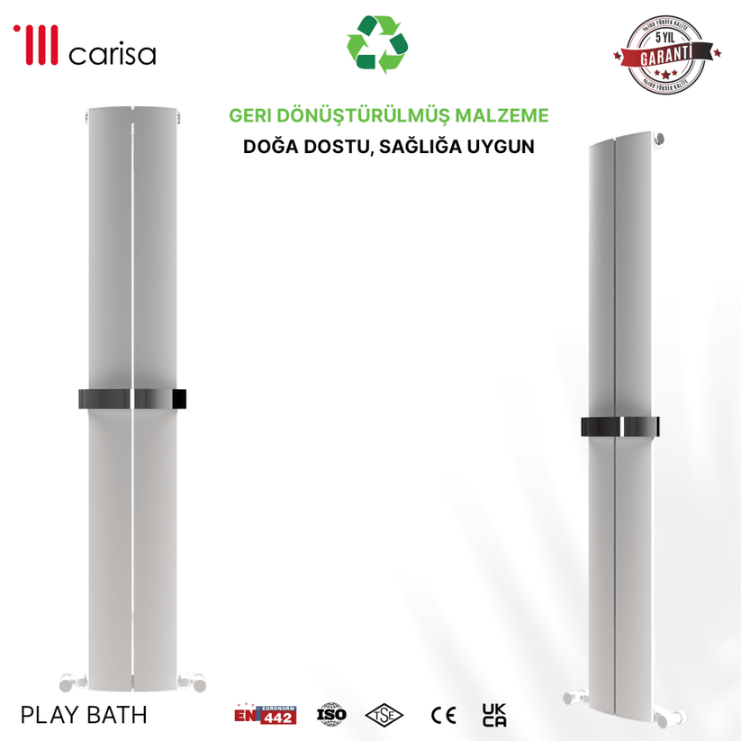 Carisa Play Bath Alüminyum Havlupan Modern Tasarım Beyaz - carisa