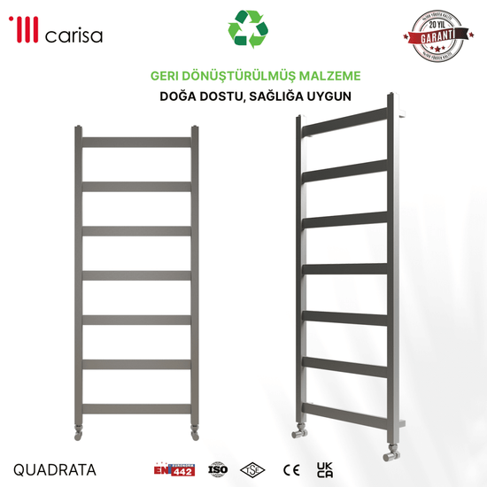 Carisa Quadrata Paslanmaz Çelik Havlupan Modern Tasarım Ayna Polisaj - carisa