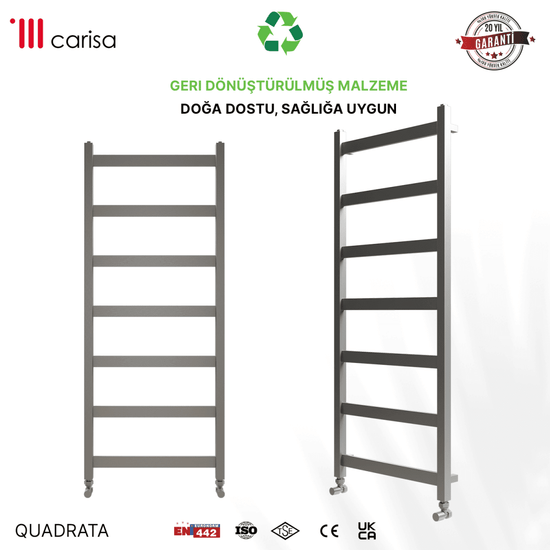 Carisa Quadrata Paslanmaz Çelik Havlupan Modern Tasarım Ayna Polisaj - carisa