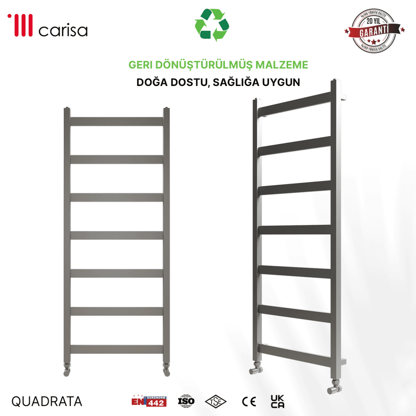 Carisa Quadrata Paslanmaz Çelik Havlupan Modern Tasarım Ayna Polisaj - carisa