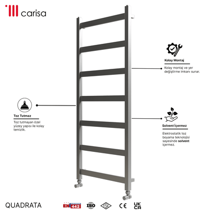 Carisa Quadrata Paslanmaz Çelik Havlupan Modern Tasarım Ayna Polisaj - carisa