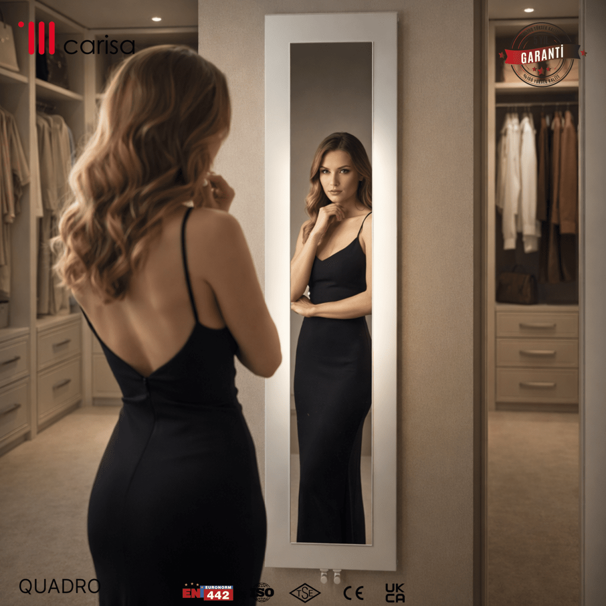 Carisa Quadro Dikey Alüminyum Radyatör Modern Tasarım Beyaz - Carisa