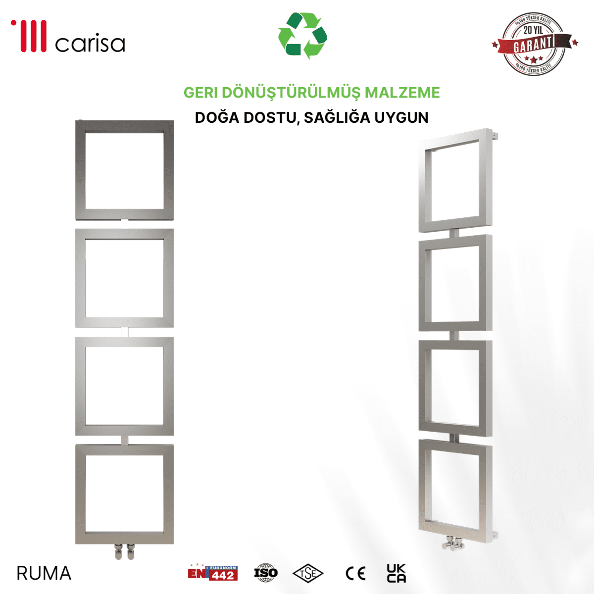 Carisa Ruma Paslanmaz Çelik Havlupan Modern Tasarım Satine - carisa