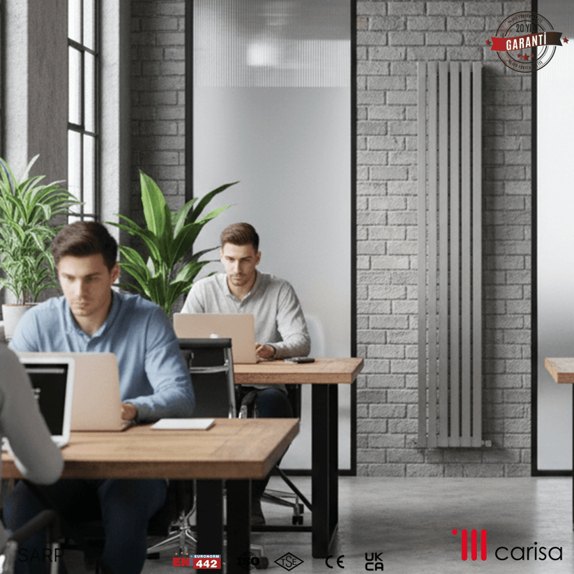 Carisa Sarp Dikey Paslanmaz Çelik Radyatör Modern Tasarım Satine - carisa