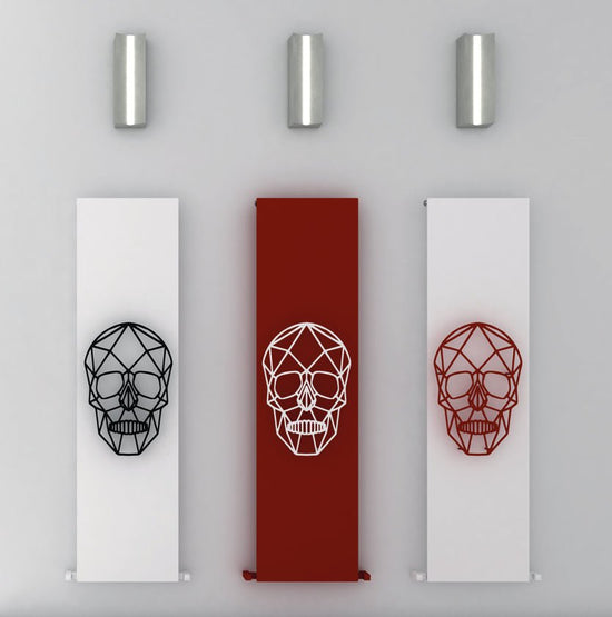 Carisa Skully Dikey Alüminyum Radyatör Modern Tasarım Beyaz Kırmızı Siyah - carisa