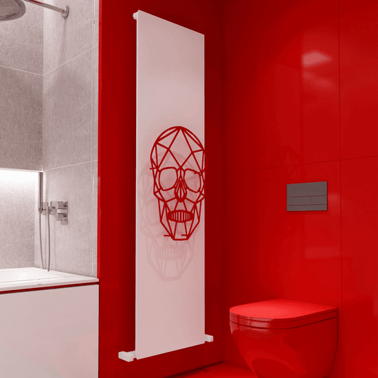 Carisa Skully Dikey Alüminyum Radyatör Modern Tasarım Beyaz Kırmızı Siyah - carisa