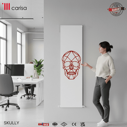 Carisa Skully Dikey Alüminyum Radyatör Modern Tasarım Beyaz Kırmızı Siyah - carisa