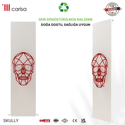 Carisa Skully Dikey Alüminyum Radyatör Modern Tasarım Beyaz Kırmızı Siyah - carisa
