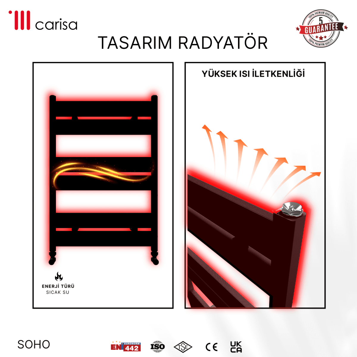 Carisa Soho Alüminyum Havlupan Siyah Standart Bağlantı - carisa