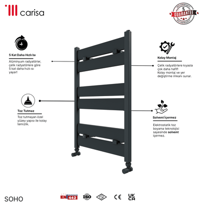 Carisa Soho Alüminyum Havlupan Modern Tasarım Antrasit - carisa