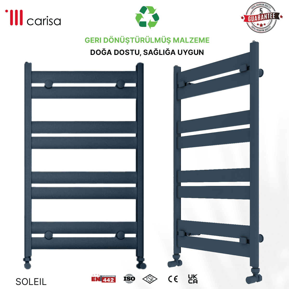 Carisa Soleil Alüminyum Havlupan Modern Tasarım Antrasit - carisa