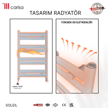Carisa Soleil Alüminyum Havlupan Modern Tasarım Beyaz - carisa