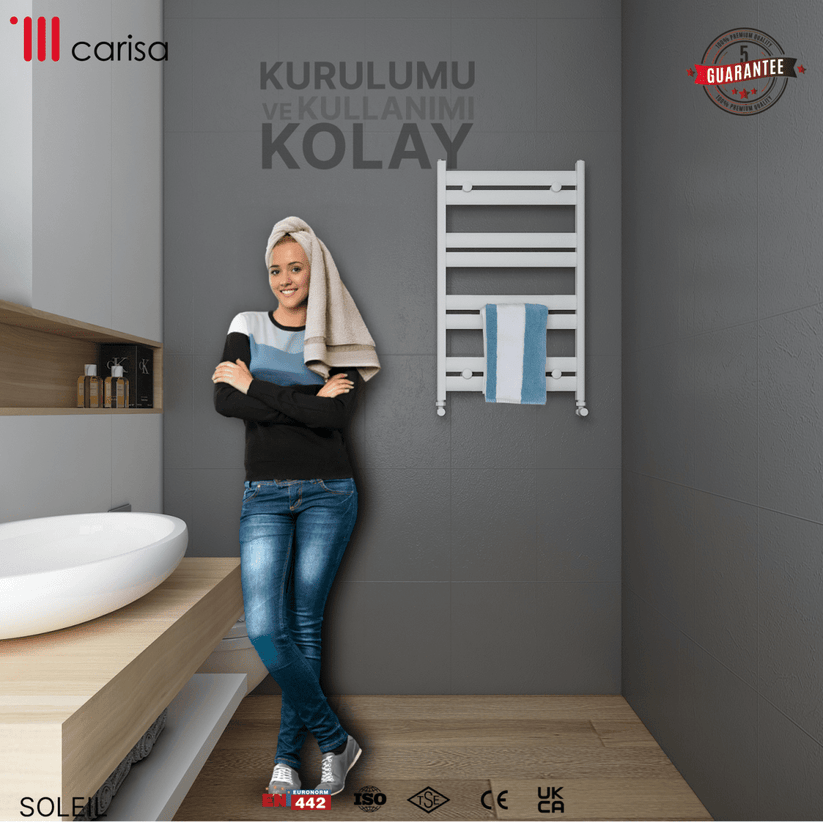 Carisa Soleil Alüminyum Havlupan Modern Tasarım Beyaz - carisa