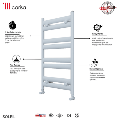 Carisa Soleil Alüminyum Havlupan Modern Tasarım Beyaz - carisa