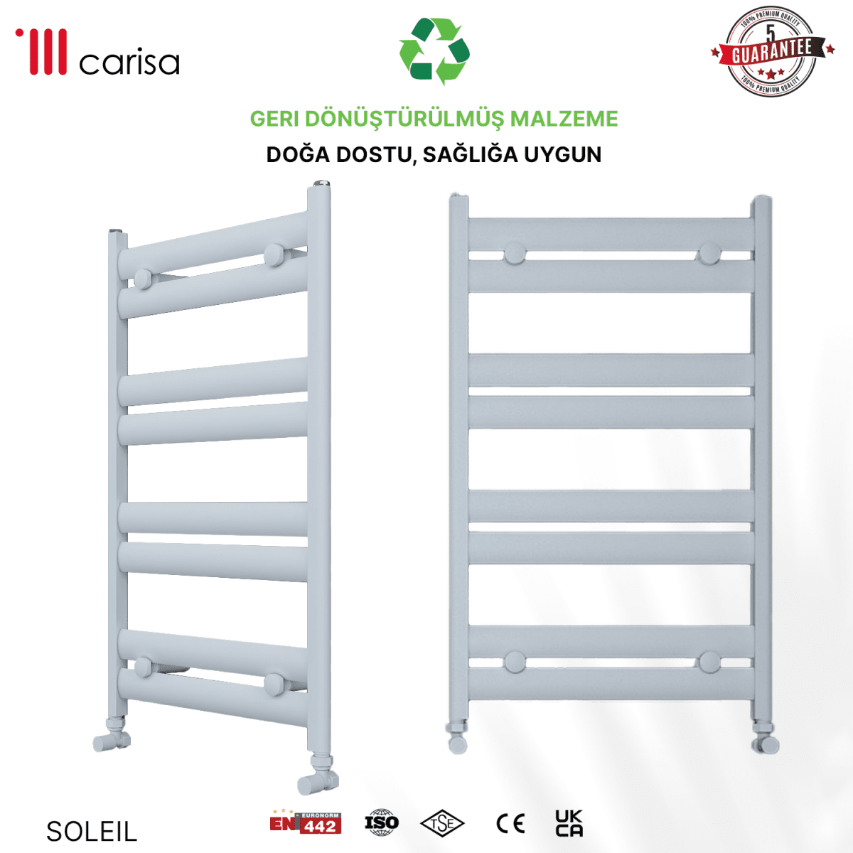 Carisa Soleil Alüminyum Havlupan Modern Tasarım Beyaz - carisa