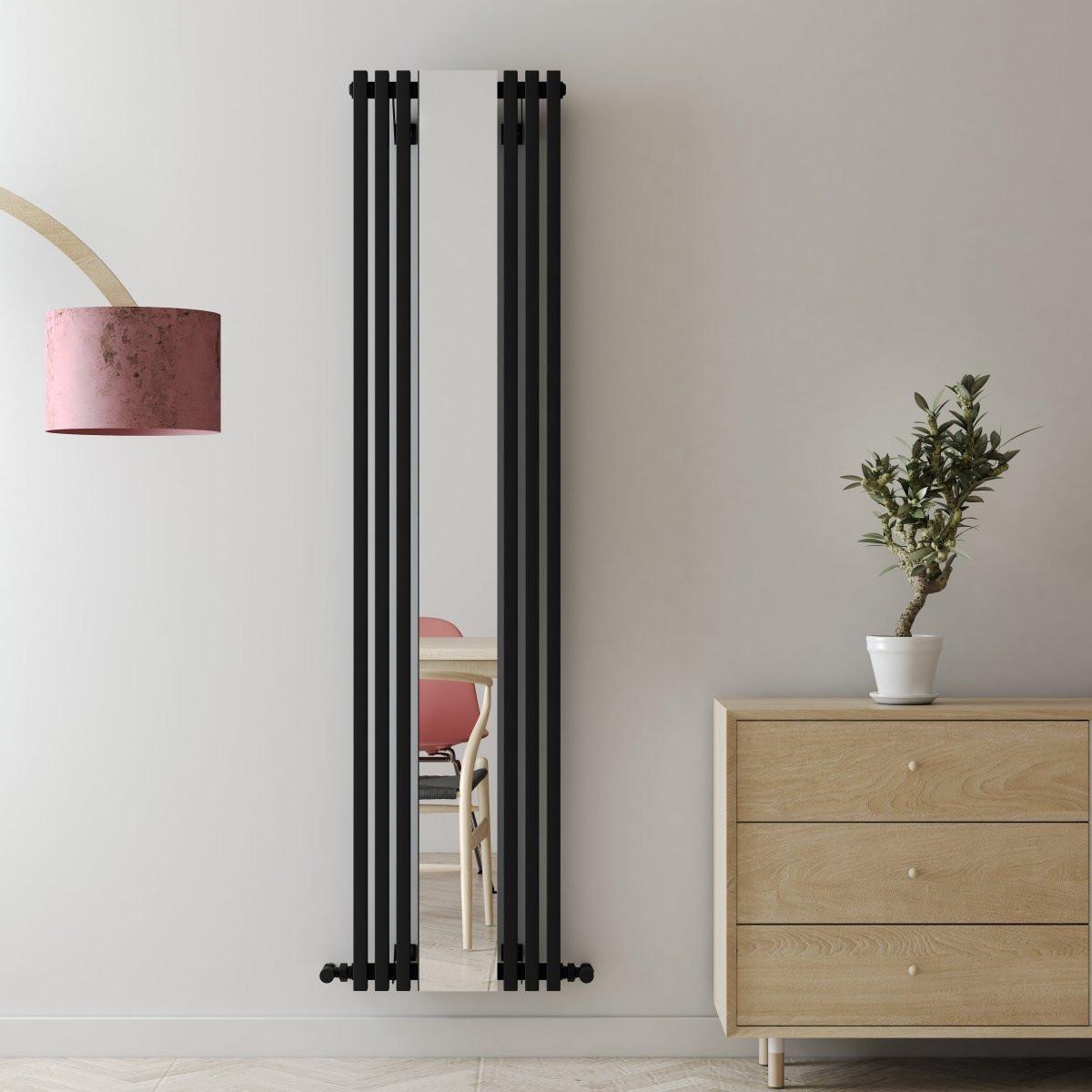 Carisa Sophia Mirror Dikey Alüminyum Radyatör Modern Tasarım Siyah - carisa