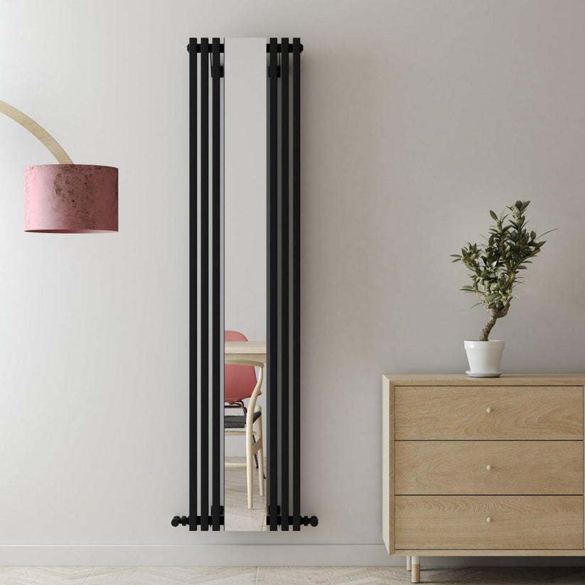 Carisa Sophia Mirror Dikey Alüminyum Radyatör Modern Tasarım Siyah - carisa