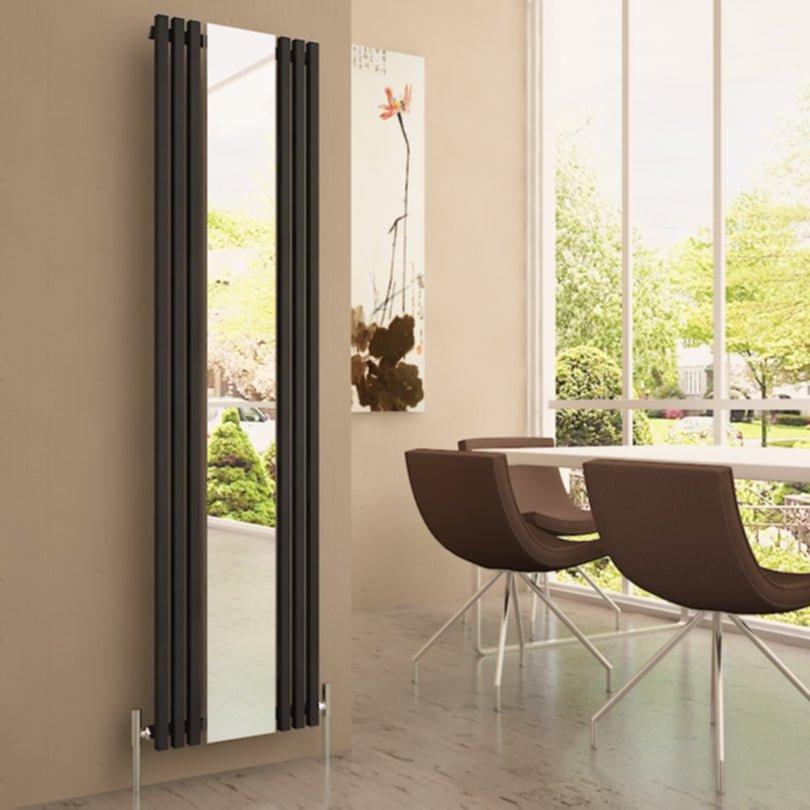 Carisa Sophia Mirror Dikey Alüminyum Radyatör Modern Tasarım Siyah - carisa