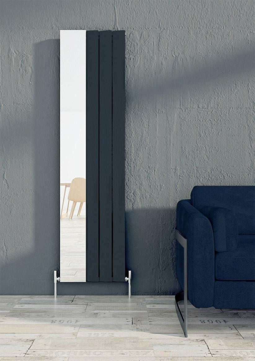 Carisa Step Mirror Dikey Alüminyum Radyatör Modern Tasarım Antrasit - carisa
