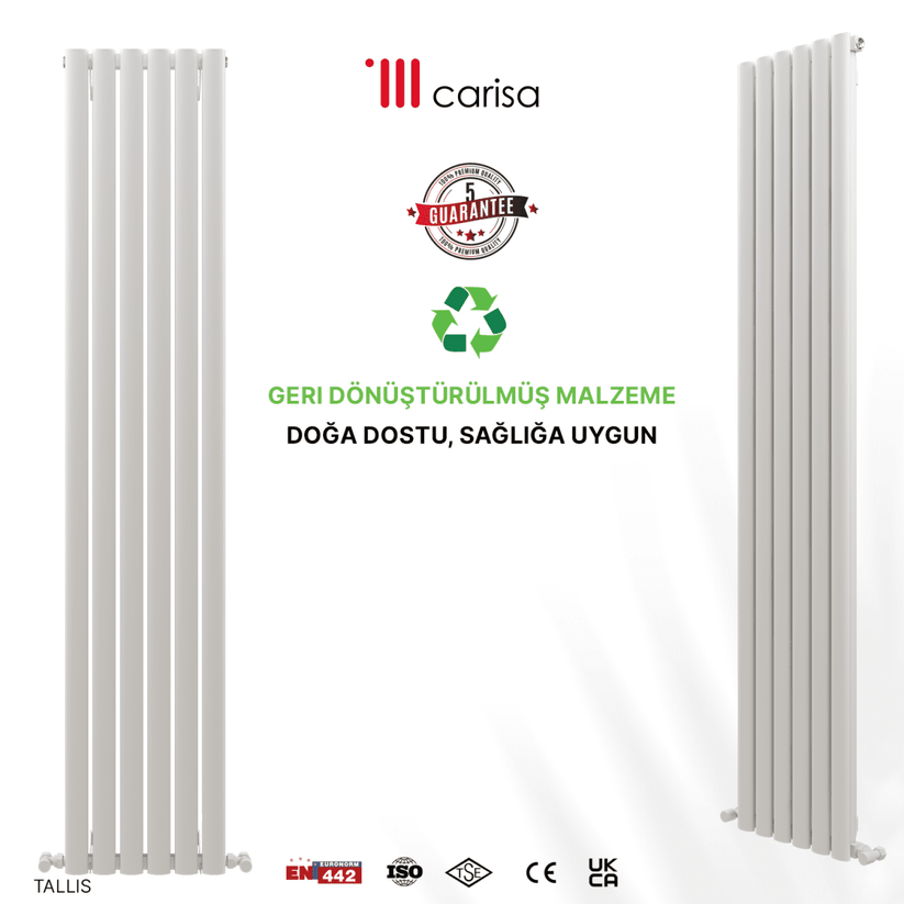 Carisa Tallis Dikey Alüminyum Radyatör Modern Tasarım Beyaz - carisa